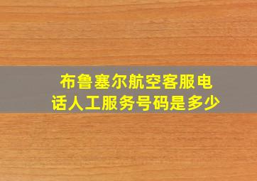 布鲁塞尔航空客服电话人工服务号码是多少