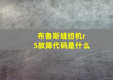 布鲁斯缝纫机r5故障代码是什么