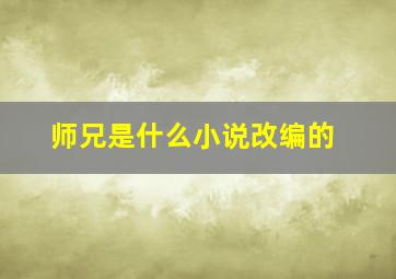 师兄是什么小说改编的