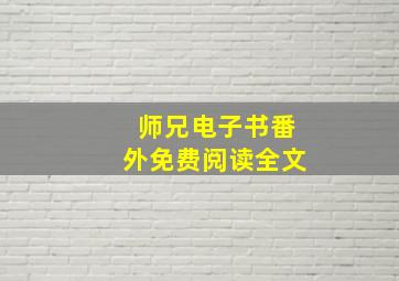 师兄电子书番外免费阅读全文