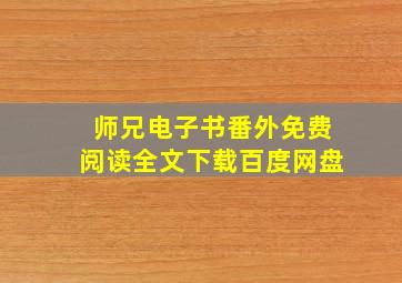 师兄电子书番外免费阅读全文下载百度网盘