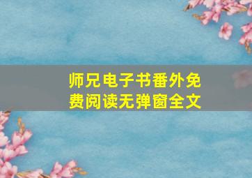 师兄电子书番外免费阅读无弹窗全文