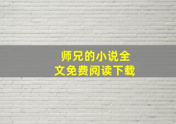 师兄的小说全文免费阅读下载