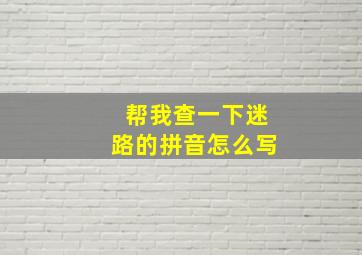 帮我查一下迷路的拼音怎么写