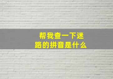 帮我查一下迷路的拼音是什么