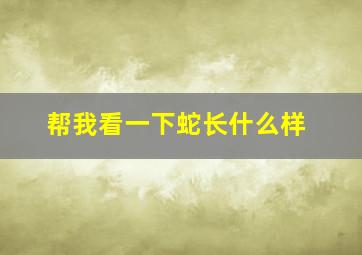 帮我看一下蛇长什么样