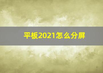 平板2021怎么分屏