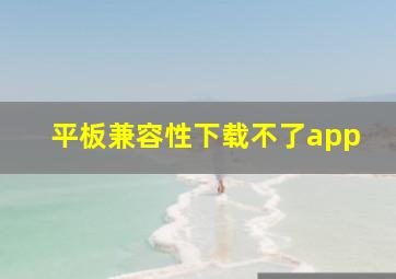 平板兼容性下载不了app