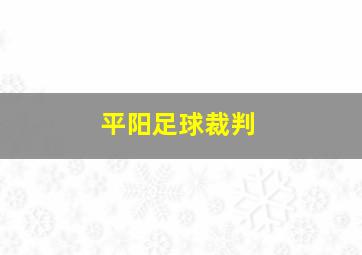 平阳足球裁判