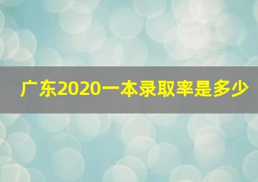 广东2020一本录取率是多少