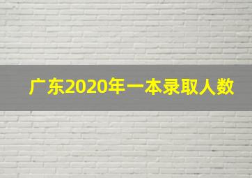 广东2020年一本录取人数