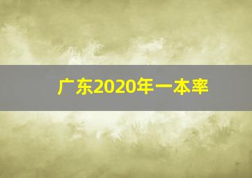 广东2020年一本率