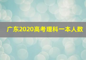 广东2020高考理科一本人数