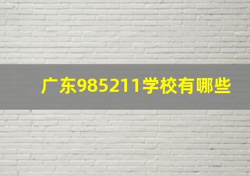 广东985211学校有哪些