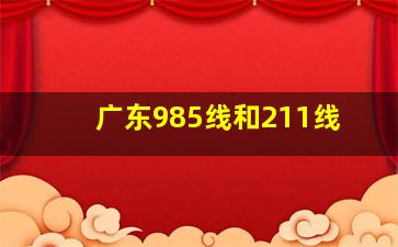 广东985线和211线