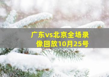 广东vs北京全场录像回放10月25号