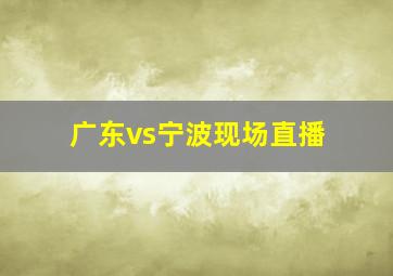 广东vs宁波现场直播