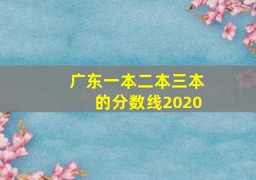 广东一本二本三本的分数线2020