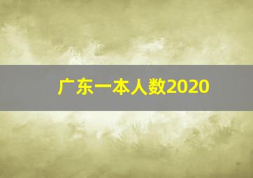 广东一本人数2020