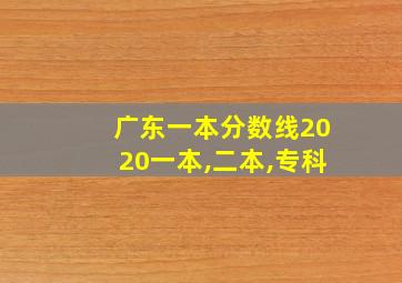 广东一本分数线2020一本,二本,专科