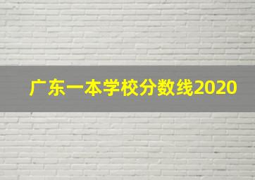 广东一本学校分数线2020