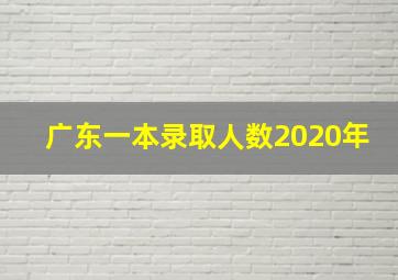 广东一本录取人数2020年