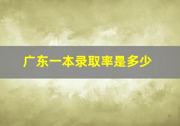 广东一本录取率是多少