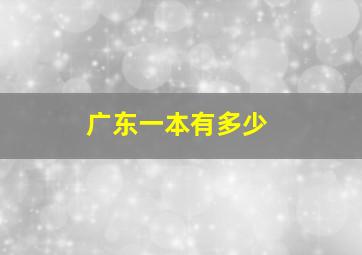 广东一本有多少