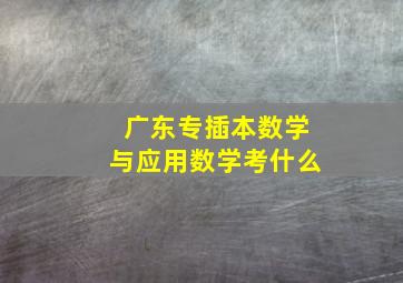 广东专插本数学与应用数学考什么