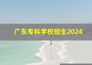 广东专科学校招生2024