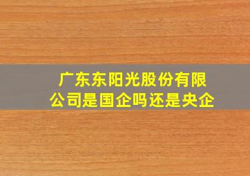 广东东阳光股份有限公司是国企吗还是央企