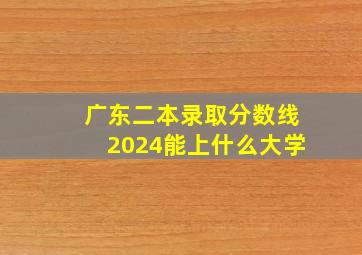 广东二本录取分数线2024能上什么大学