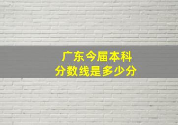 广东今届本科分数线是多少分