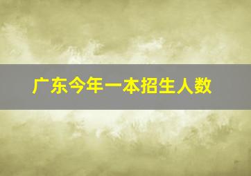 广东今年一本招生人数