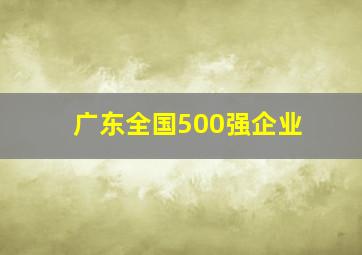 广东全国500强企业