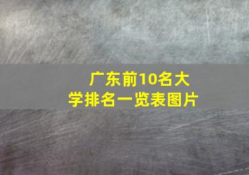 广东前10名大学排名一览表图片