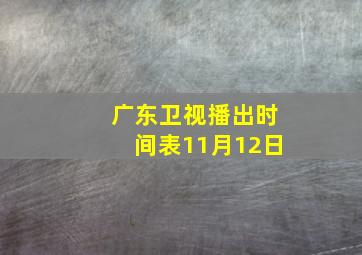 广东卫视播出时间表11月12日