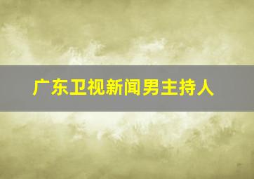 广东卫视新闻男主持人