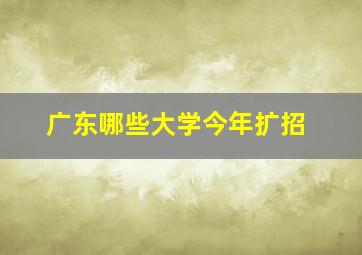 广东哪些大学今年扩招