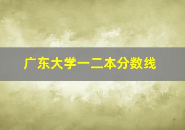 广东大学一二本分数线