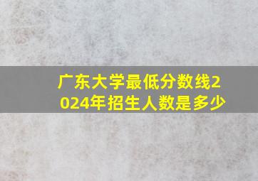 广东大学最低分数线2024年招生人数是多少