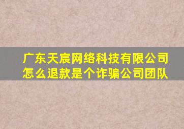 广东天宸网络科技有限公司怎么退款是个诈骗公司团队