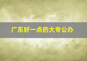 广东好一点的大专公办