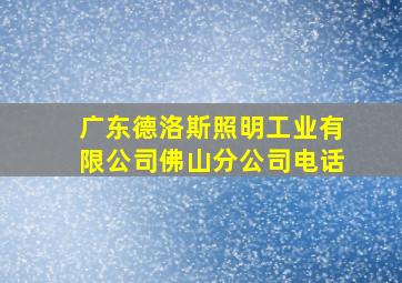 广东德洛斯照明工业有限公司佛山分公司电话