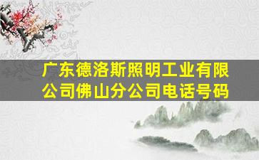 广东德洛斯照明工业有限公司佛山分公司电话号码