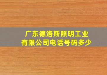 广东德洛斯照明工业有限公司电话号码多少