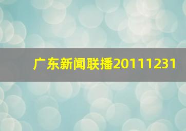 广东新闻联播20111231