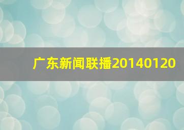 广东新闻联播20140120