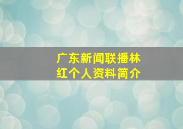 广东新闻联播林红个人资料简介