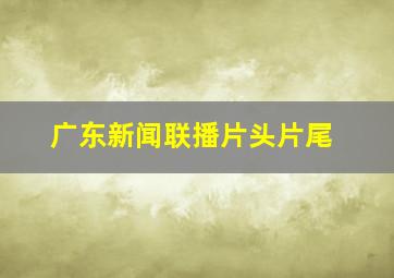 广东新闻联播片头片尾